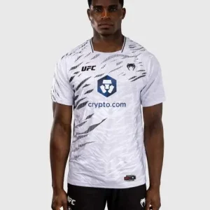 Venum x UFC Fusion Fight Night Walkout Jersey. Man modeling Venum x UFC Fusion Authentic Fight Night Men's Walkout Jersey.