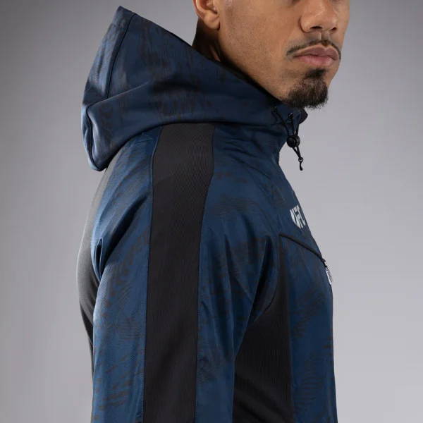 Venum X Ufc Fusion Fight Week Mens Zip Hoodie Blue 1 Man wearing a Venum x UFC Fusion Fight Week Men's Zip Hoodie.