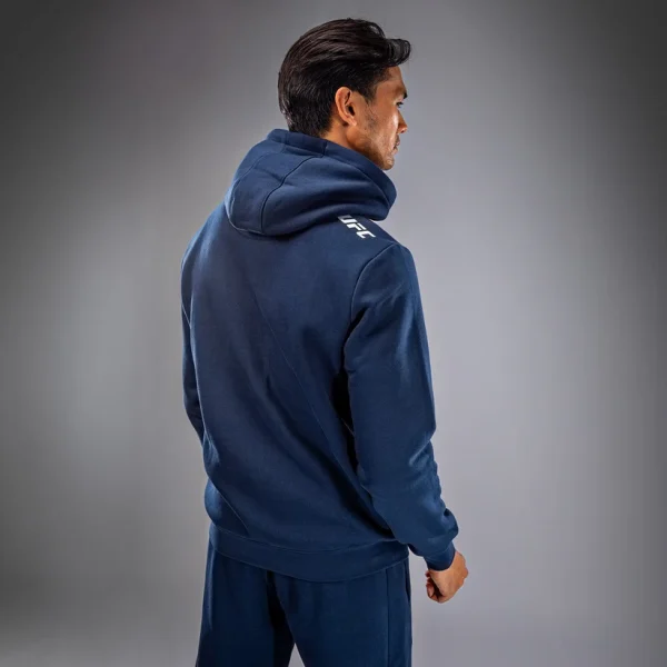 Venum X Ufc Fusion Mens Fight Week Pullover Solid Hoodie Blue 2 Man wearing Venum x UFC Fusion Men's Fight Week Pullover Solid Hoodie