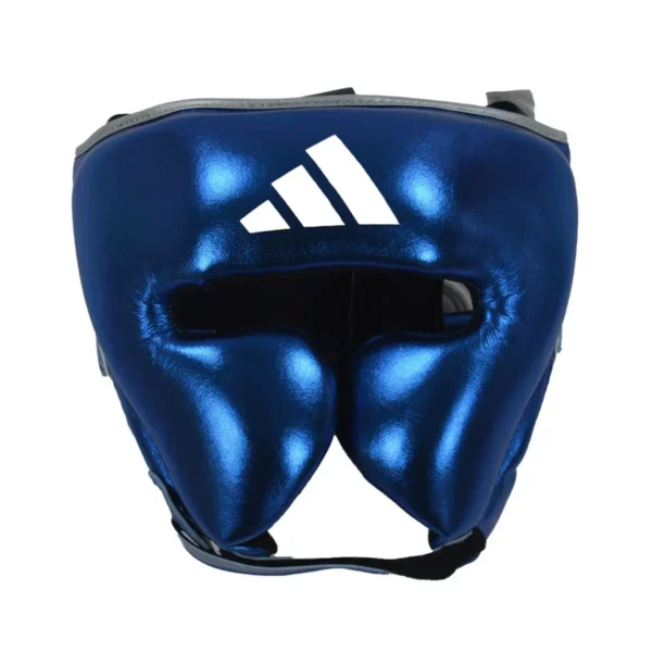 Adidas AdiSpeed Metallic Pro Boxing Head Guard with chin strap and adjustable closure