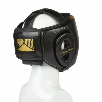 Superior Pro-Box Boxing Headgear A Pro-Box Champ Spar Headguard displayed on a clean white background.