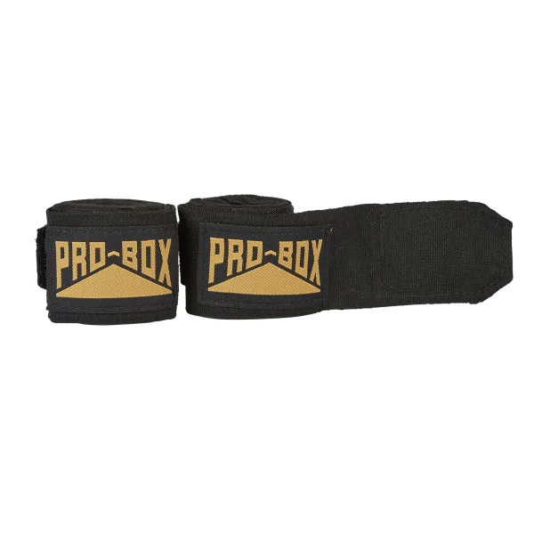 Pro-Box Stretch Hand Wraps in Black/Gold - product image