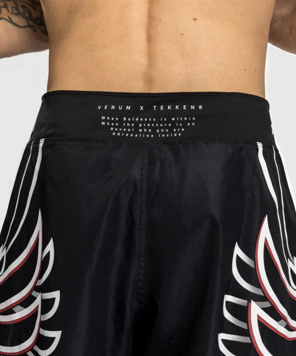 Jin Kazama Fightshorts by Venum x Tekken 8 Venum x Tekken 8 Jin Kazama Fightshorts on a white background.