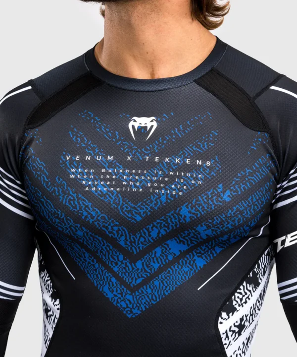 Jin Kazama Rashguard by Venum and Tekken 8 Venum x Tekken 8 Jin Kazama Rashguard on white background