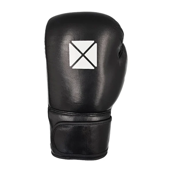 Pro-Box Leather Club Essentials Boxing Gloves - Black in Black — three‑quarter angle