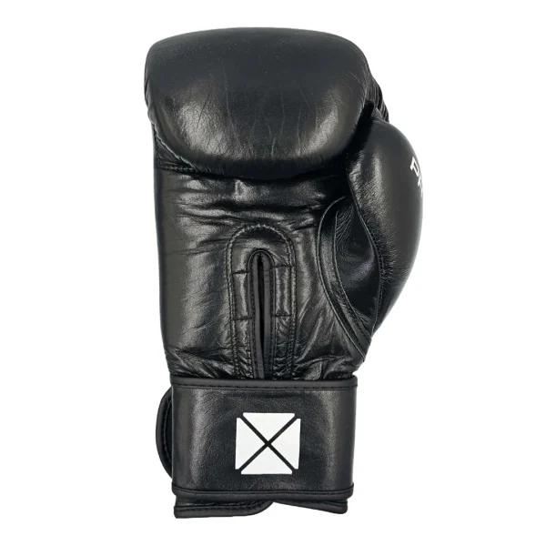 Pro-Box Leather Club Essentials Boxing Gloves - Black in Black — folded layout