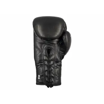 Pro-Box Leather Essentials Lace-Up Boxing Gloves in solid black color