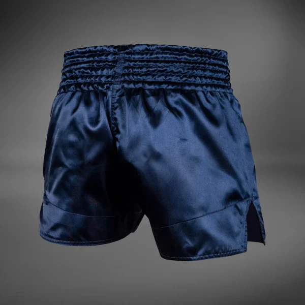 Venum Classic Muay Thai Shorts - Navy in Navy — logo close‑up