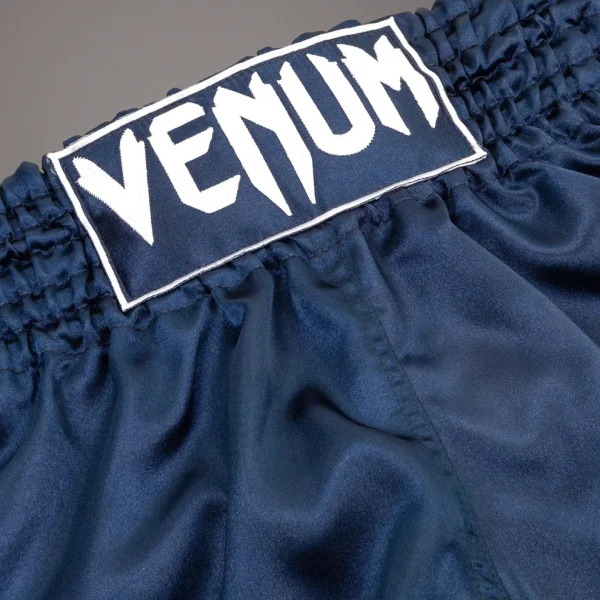 Venum Classic Muay Thai Shorts - Navy in Navy — side profile
