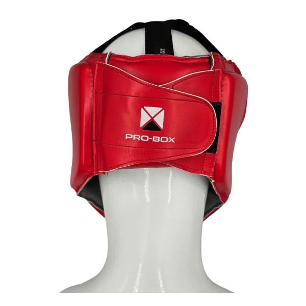 PUCERED_3_31b3b57e-72f7-429d-b2be-f6dc533e9965 Pro-Box PU Essentials Headguard - Red in Red — flat lay