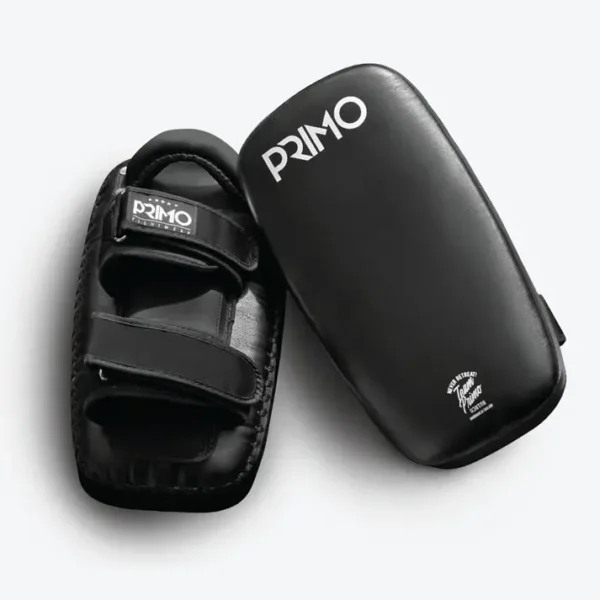 Primo Classic Thai Kick Pads in black & white color scheme