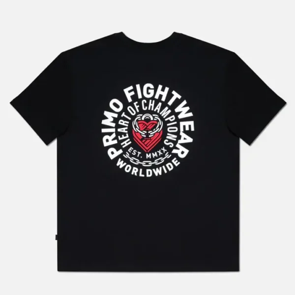 Primo Cotton T-Shirt with Heart of Champions design Primo Heart of Champions Cotton T-Shirt in black color
