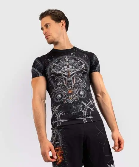 Venum Gladiator 5.0 Men's Short Sleeve Rashguard Man wearing Venum Gladiator 5.0 Short Sleeve Rashguard