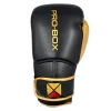 SSGBGOLD_3 Pro-Box Speed Boxing Gloves - Black/Gold in Black/Gold — flat lay