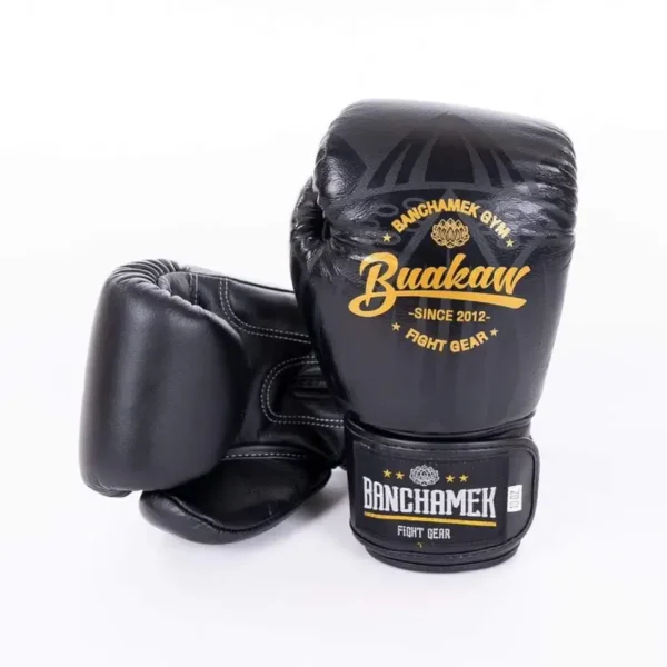 Red and black Buakaw Boxing Gloves BGL-UL1 on white background