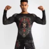 Man wearing Venum Santa Muerte 5.0 Long Sleeve Rashguard
