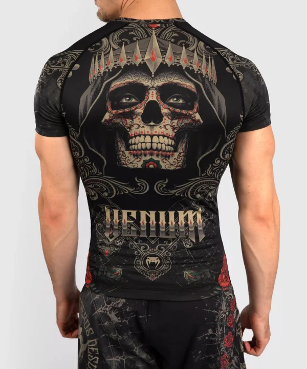 Venum Santa Muerte 5.0 Men's Short Sleeve Rashguard in action