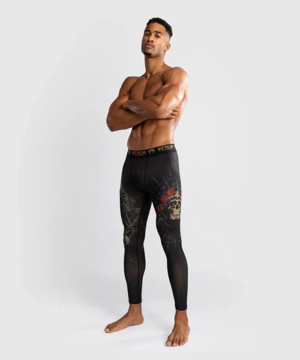Man wearing Venum Santa Muerte 5.0 Men's Spats Compression Tights.
