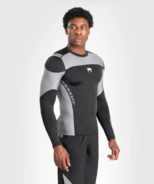 Man modeling Venum Tempest Men's Long Sleeve Rashguard