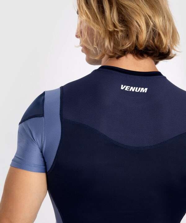 Venum Tempest Men's Short Sleeve Rashguard Model Man modeling Venum Tempest Men's Short Sleeve Rashguard