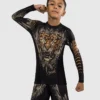 Venum Kids Tiger Long Sleeve Rash Guard Product Young child wearing Venum Kids Tiger Long Sleeve Rash Guard