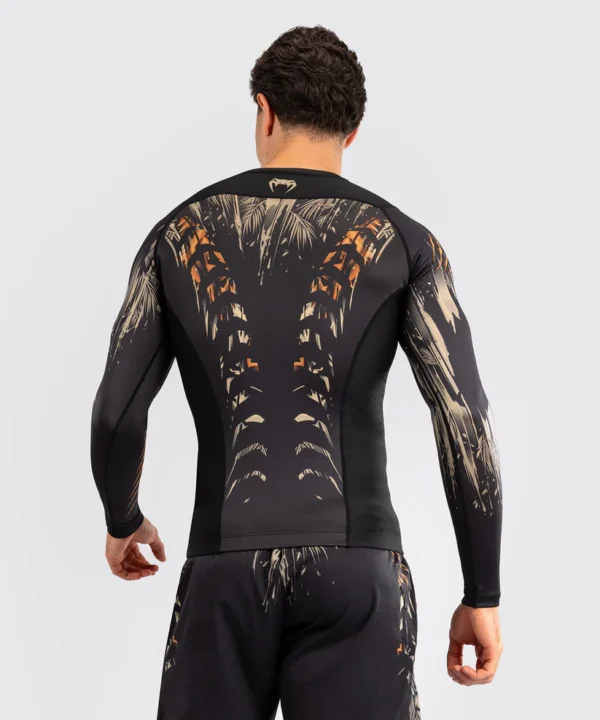 Venum Tiger Men's Long Sleeve Rashguard Man wearing Venum Tiger Men's Long Sleeve Rashguard