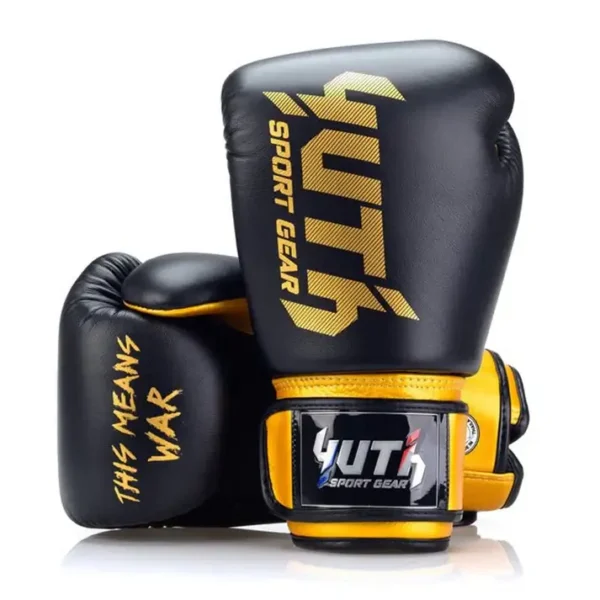 Gold line boxing gloves made by Yuth