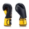 High-quality Yuth Boxing Gloves Gold Line on a white background