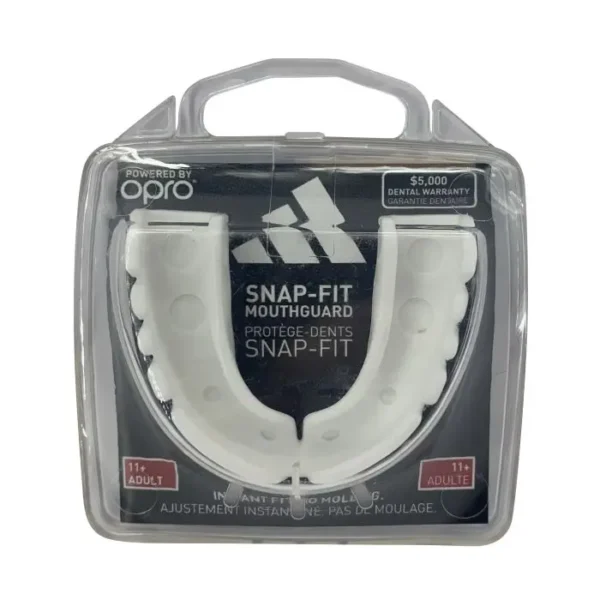 Adidas x Opro Gen4 Snap-Fit Mouthguard on a clean white surface