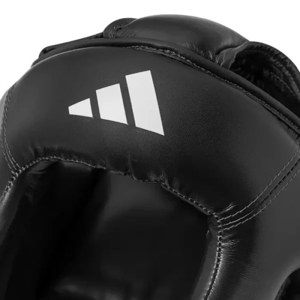 Adidas Rookie Open Face Head Guard in black and red