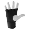Black Adidas Super Inner Padded Gloves Quick Wraps laid on a white background