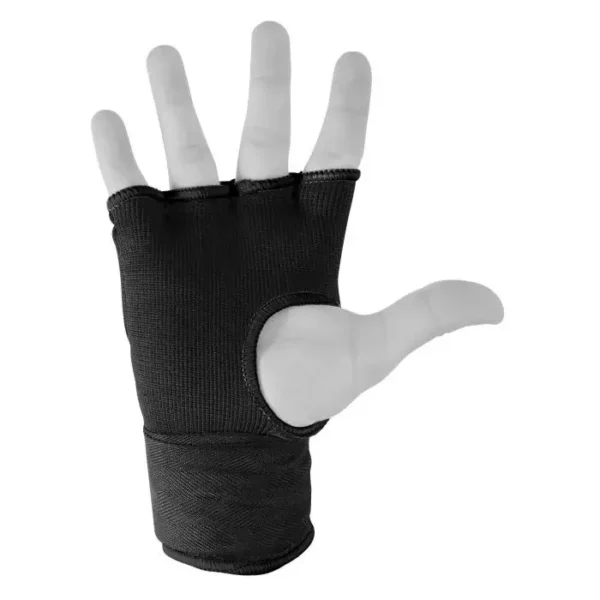 Black Adidas Super Inner Padded Gloves Quick Wraps laid on a white background