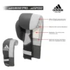 Adidas AdiSpeed Pro Boxing Gloves in striking red and white colors.