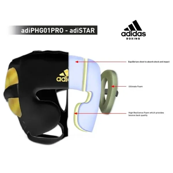 Adidas AdiStar Pro Boxing Head Guard in a black and white colorway