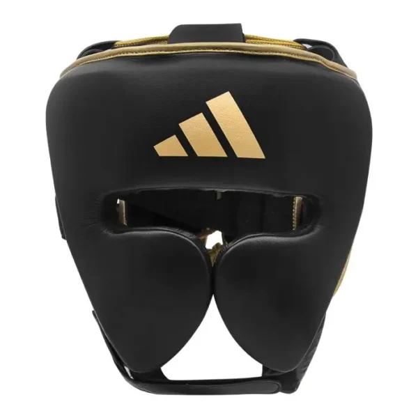 Adidas AdiStar Pro Boxing Head Guard in bold black and white color.