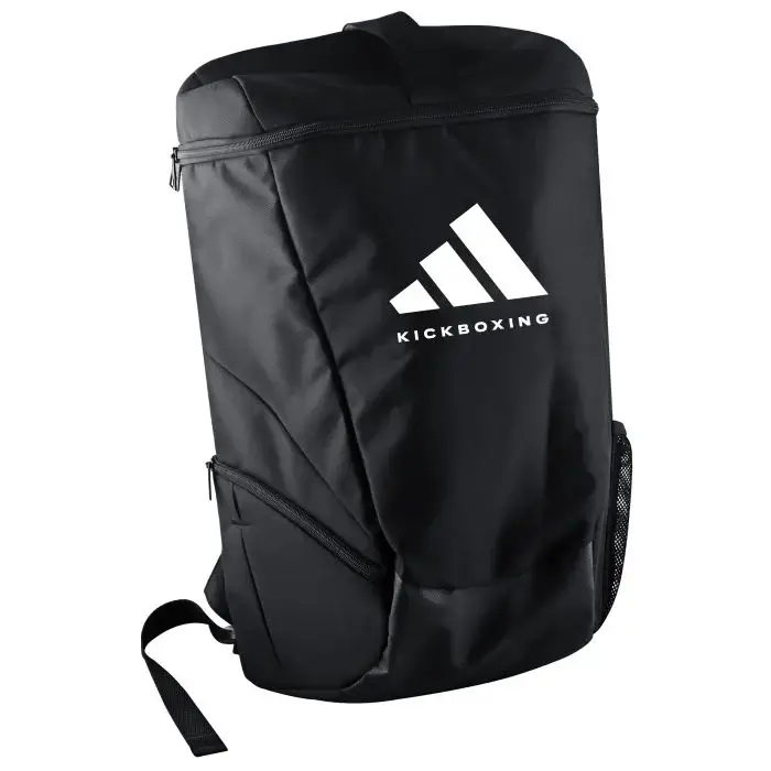 Black Adidas Kickboxing Backpack on white background