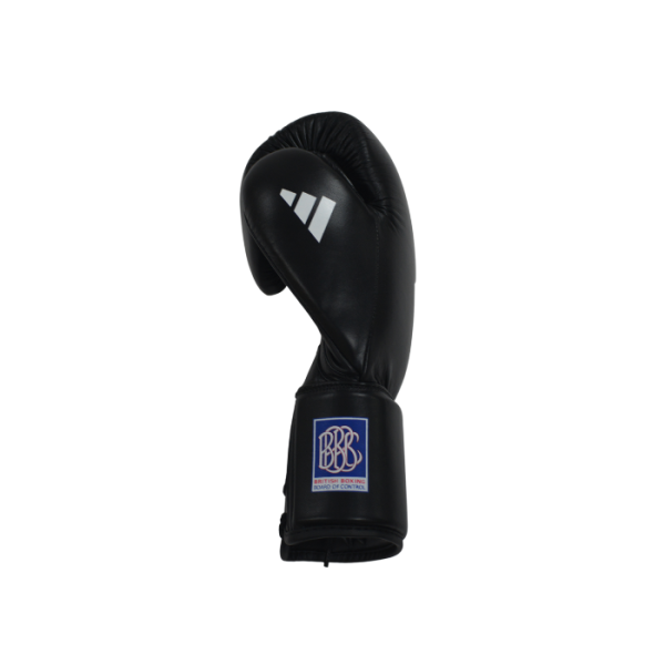 Adidas Hybrid 400 BBBC Approved Lace-Up Boxing Gloves - Black in Black — rear print