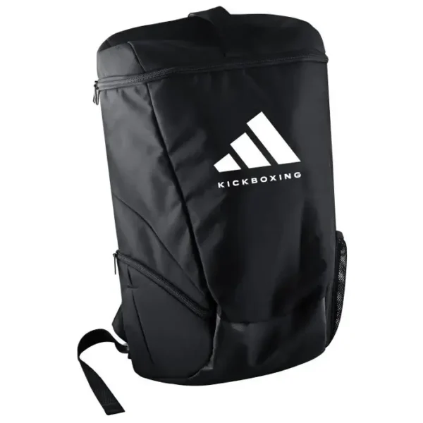 Black Adidas Kickboxing Backpack on white background