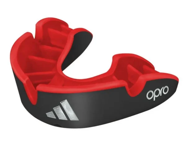 Adidas x Opro Silver Level Mouthguard in red and white