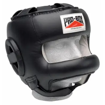 Pro-Box Face Saver Leather Head Guard in black