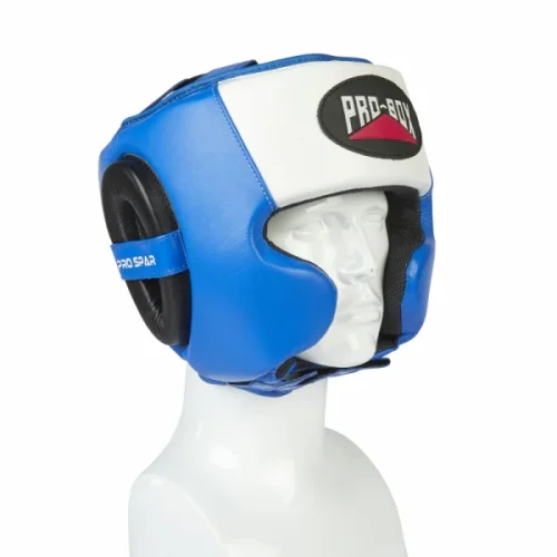 Pro-Box Pro Spar Leather Headguard Pro-Box Pro Spar Leather Headguard in Blue/White - product image