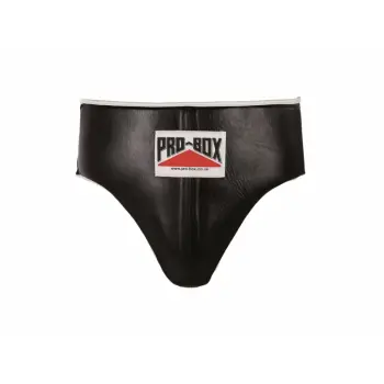Pro-Box PU Abdominal Boxing Groin Guard worn by a boxer