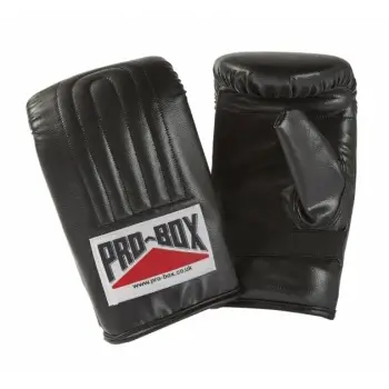 Close-up of Pro-Box PU Bag Mitts in a boxing gym