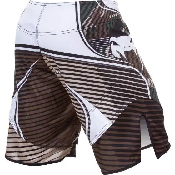 Venum Camo Hero Fight Shorts on white background