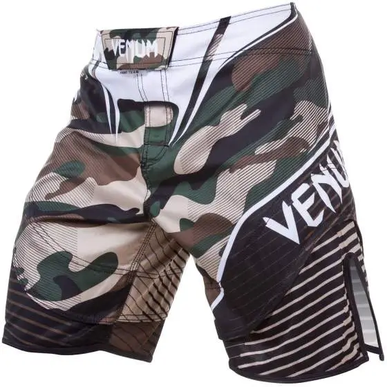 Venum Camo Hero Fight Shorts on a plain white background