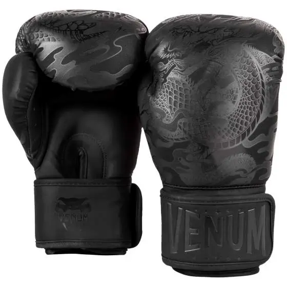 Venum Dragons Flight Boxing Gloves Black 1 Venum Dragons Flight Boxing Gloves in striking action