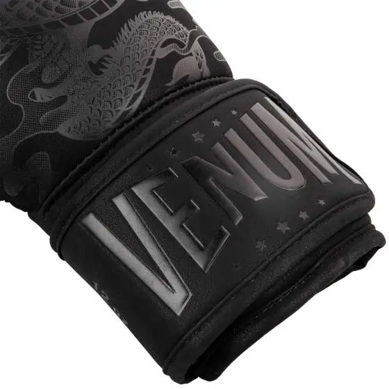 Venum Dragons Flight Boxing Gloves Black 4 Venum Dragons Flight Boxing Gloves in black and red design
