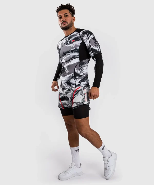 Venum Electron 3.0 Long Sleeve Rashguard on plain background