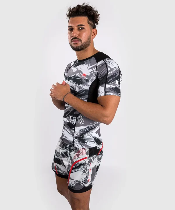 Venum Electron 3 0 Short Sleeve Rashguard Grey Red 2 Venum Electron 3.0 Short Sleeve Rashguard in black and yellow