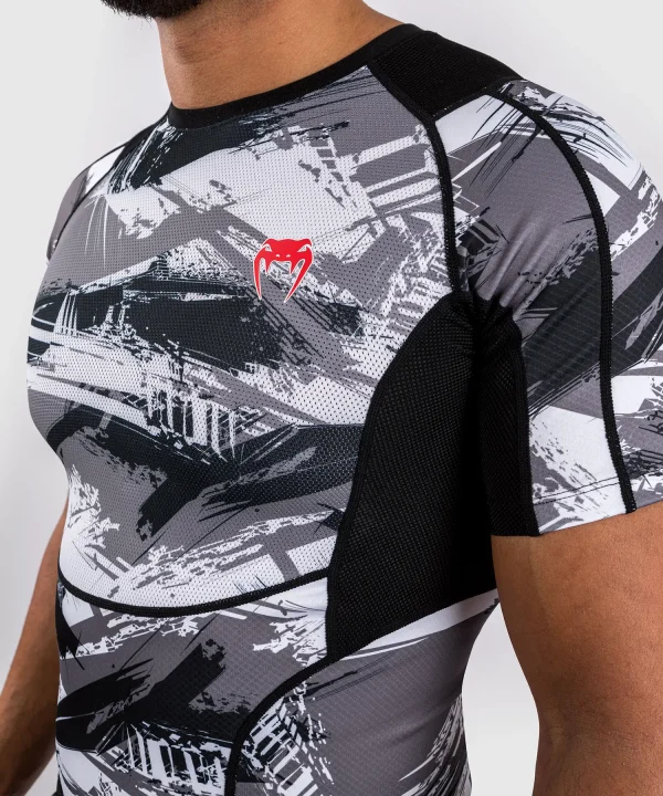 Venum Electron 3 0 Short Sleeve Rashguard Grey Red 5 Venum Electron 3.0 Short Sleeve Rashguard on a white background